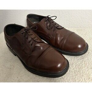 Bill Blass Ethan Men's 10.5 Brown Leather Oxford Dress Shoes